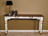 Casa Padrino Shabby Chic Konsolentisch Weiss / Holzfarben - Konsole Tisch
