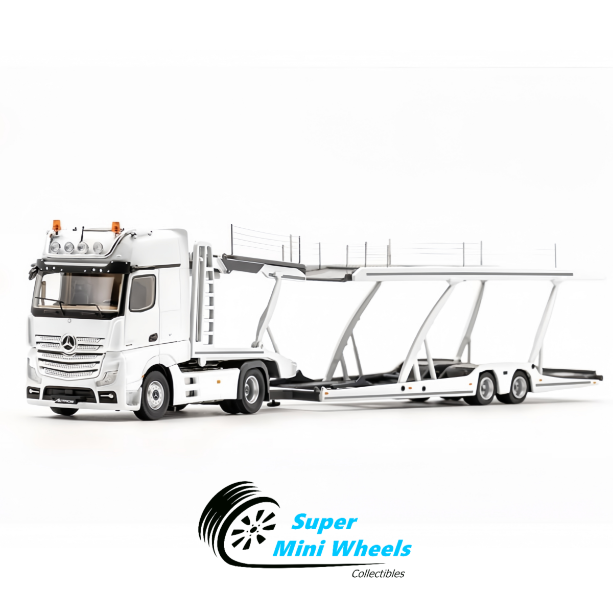 1/64 GCD アクトロス　ホワイト GCD 1:64 Mercedes-Benz Actros Auto Transporter – White - Diecas