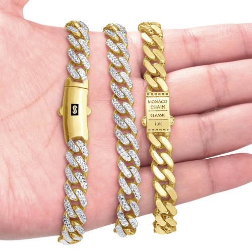 10k Yellow Gold 9mm Monaco Miami Cuban 