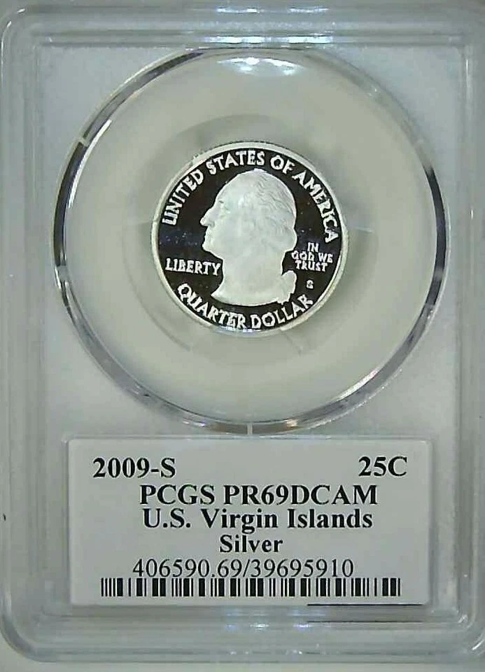 2009-S 25C Territories Quarter US Virgin Islands PCGS PR69DCAM Silver 22rct0212 - Image 2 of 4