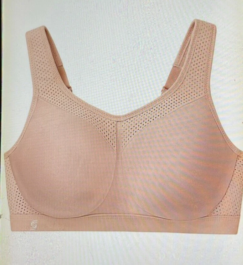 SUJETADOR DEPORTIVO GLAMORISE 9066 40F FIGURA COMPLETA ALTO IMPACTO UW, COLOR NUDE tostado Foto 3 de 4