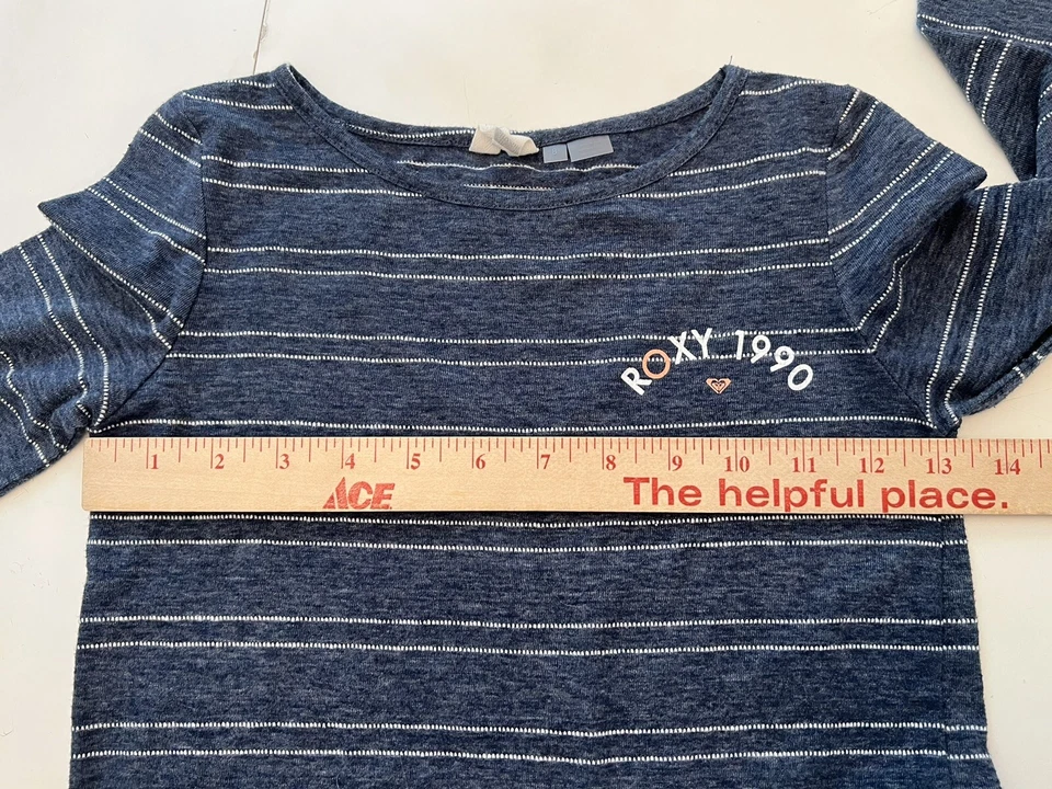 Vestido a rayas manga larga para niñas Roxy talla 8 Foto 3 de 4