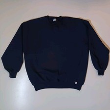 Vtg Russell Blank Crewneck Sweater Mens Sz 2XL/XXL Navy Blue 50/50 USA Made READ