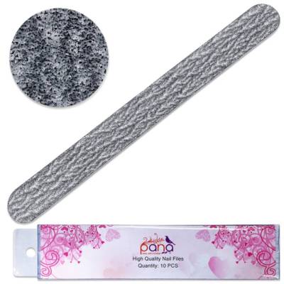 10pcs Pana Professional Round Zebra Nail Files Double Sided Grit 100/100