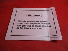 Caution Rear Projection TV Nintendo NES Console System Pink Insert