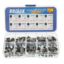 3-Pack BOJACK Transistor Kits, 750 Pcs Total, DIY NPN PNP Assorted Values Set