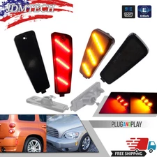 For Chevy HHR 2006-2011 Smoked Front & Rear Amber Red LED Side Marker Lights Set