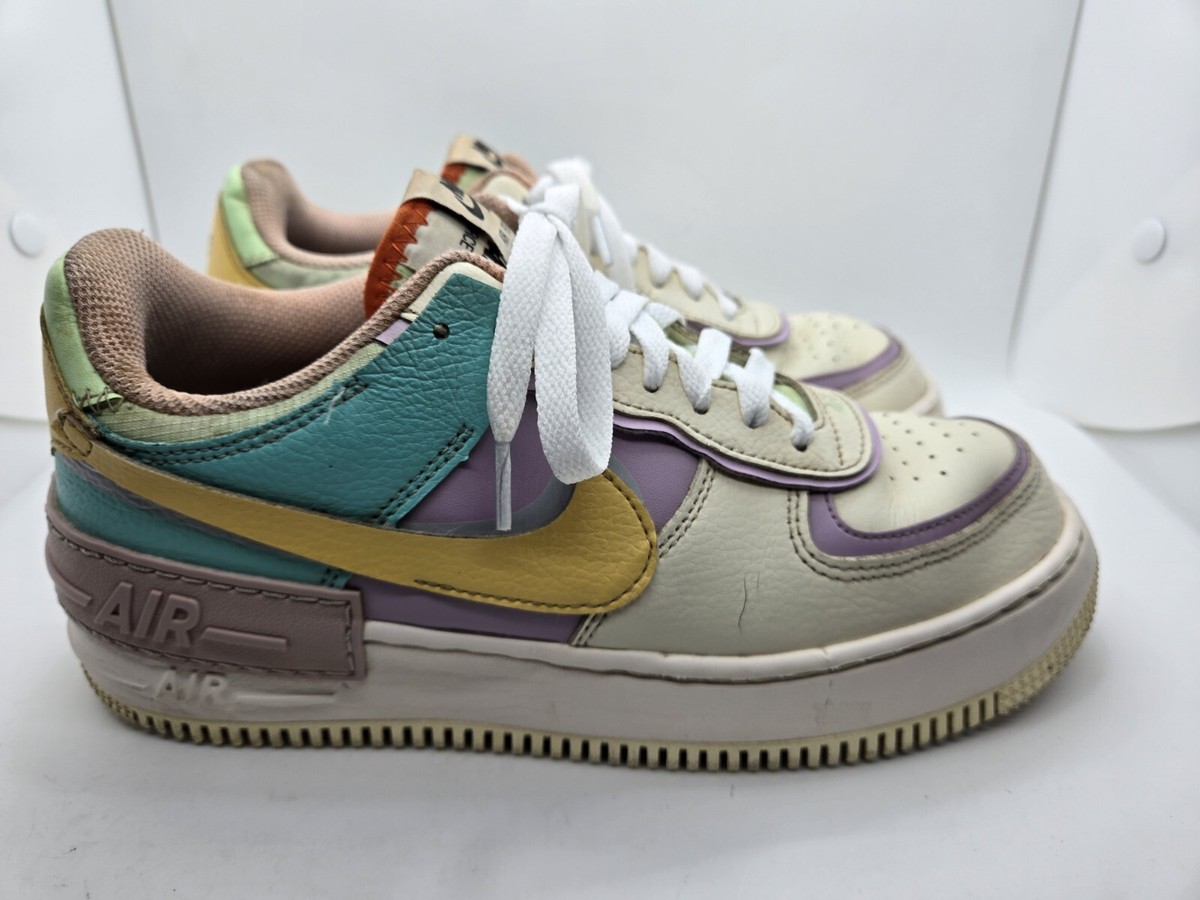 Nike Air Force Shoes Women's White Purple Athletic Casual Sneakers  Shadow