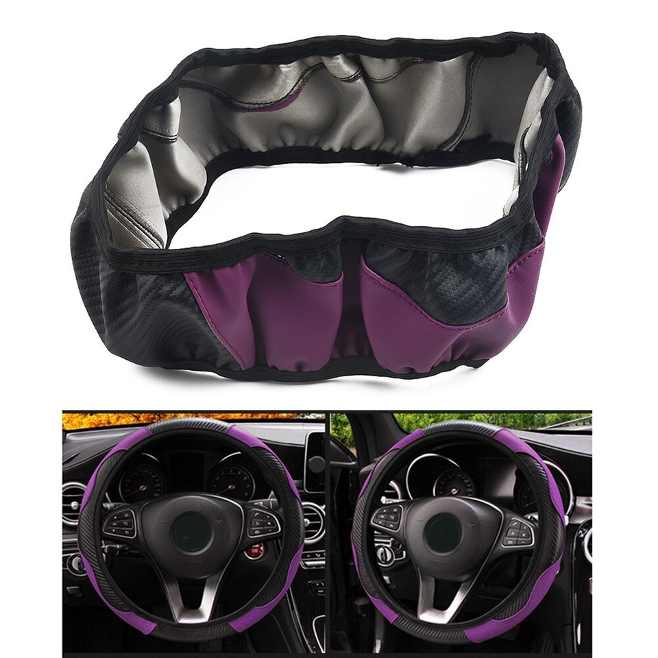 Protection Steering Wheel Cover Inner Replacement Carbon Fiber Leather
