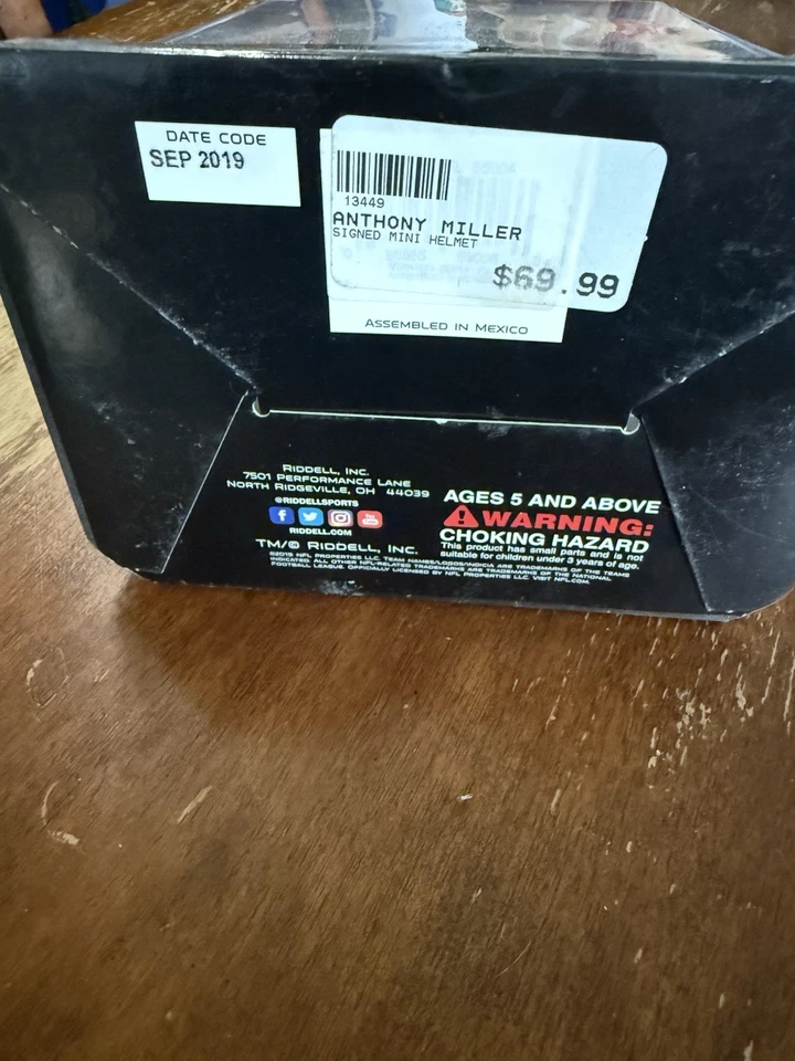 Mini casco de fútbol americano de velocidad firmado por Anthony Miller (CHICAGO BEARS) *PRUEBA* CON CERTIFICADO DE AUTENTICIDAD Foto 3 de 3