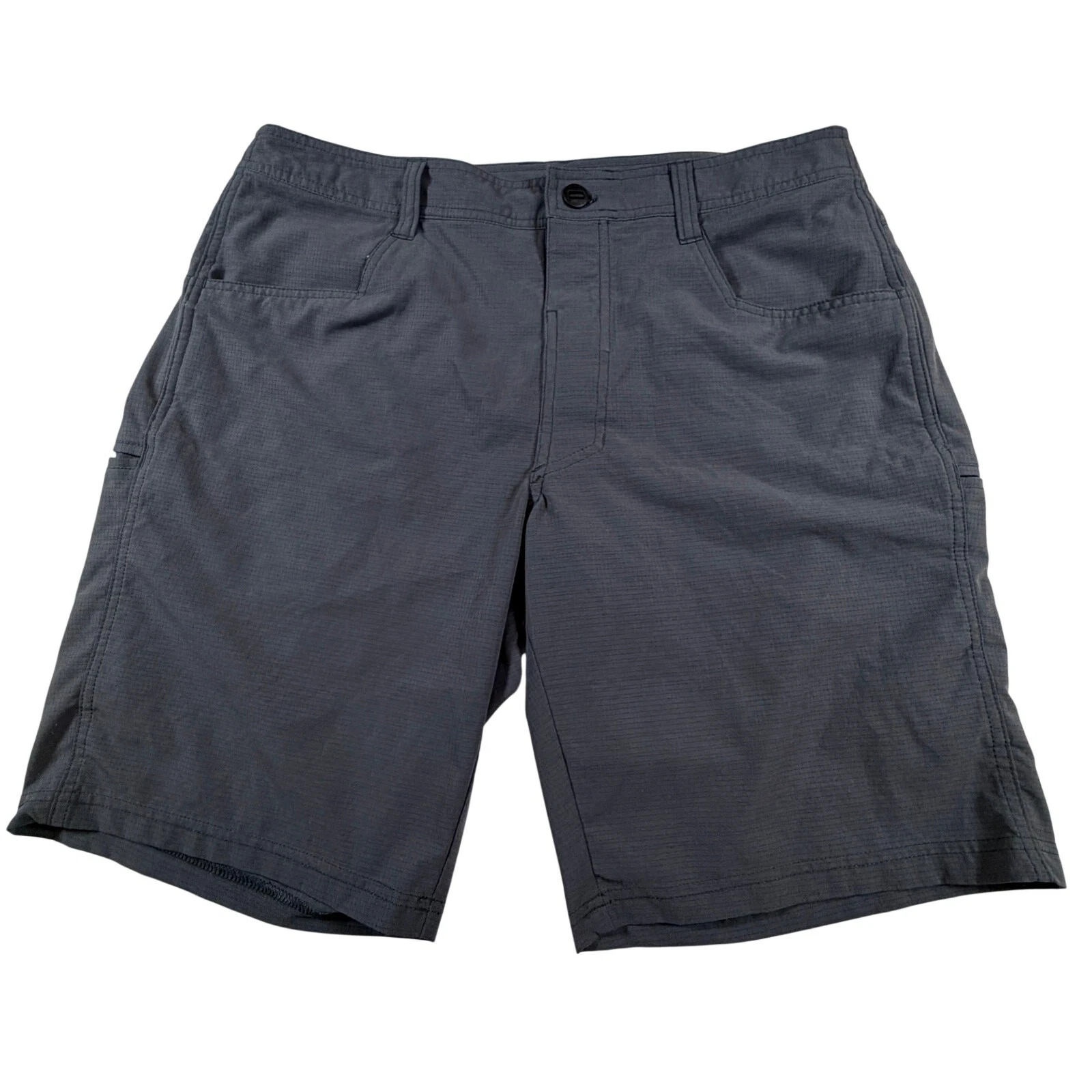 Kuhl Button-Fly Rip Stop Shorts Lightweight Breathable Quick Dry Gray Men Sz 34