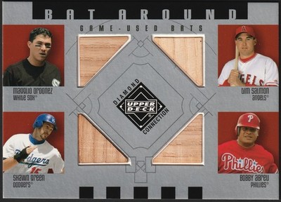Ordonez Salmon Green Abreu 2002 Diamond Connection Quad Bats Relic RARE  