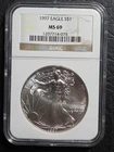 Beautiful 1997 $1.00 American Eagle Silver Dollar  NGC Graded MS 69