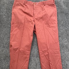 Mens 44 Bills Khakis M3-WRPB Pants Plain Front Trim Poplin Red Made is USA Salmo