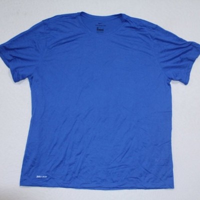 The Nike Tee Men Blue Shirt Dri Fit Short Sleeve Running Gym Casual Size 2XL A