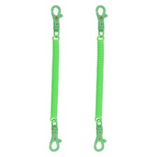 2pcs Retractable Coil Springs Keychain with Plastic Lobster Clasp, Dark Green