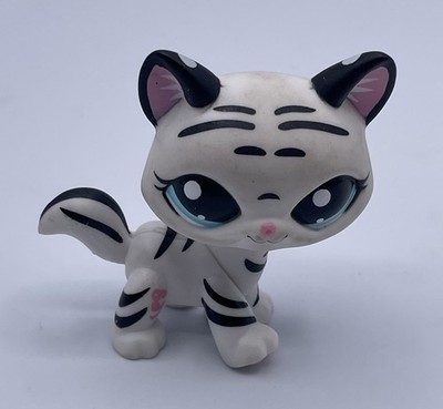 LPS White Striped Tiger #1498 Littlest Pet Shop  Hasbro Walking Cat Authentic