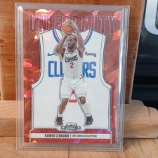 Panini 2020-21 Optic Uniformity Kawhi Leonard Red Cracked Ice Prizm #11