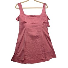 Urban Outfitters Mini Dress Women L Cinder Rose Satin Bow Back OB2015744 Party