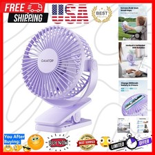Portable Clip on Fan Battery Operated, Small Powerful 3 Speed Quiet 360  Rota...