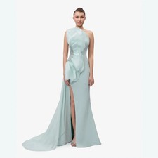 Ruched Sequined One-shoulder A-line Long Dresses Fashion Formal Evening Dress