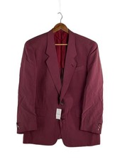 Kenzo Paris Silk Rayon Blend Single Breasted Old Tailored Jacket Size 3 Red Men
