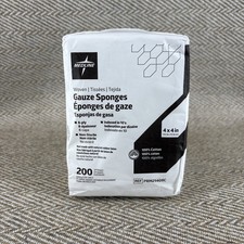 4 x 4 inch Gauze Sponges 100 Cotton 8-Ply Woven Non-Sterile Gauze Pack of 200