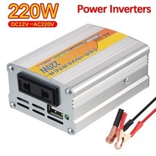 220W Car Power Inverter DC 12V to AC 220V Silver 220V±10%