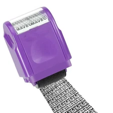 Purple ID Stamp Identity Theft Protection Document Guard Self Ink Stamps Roller