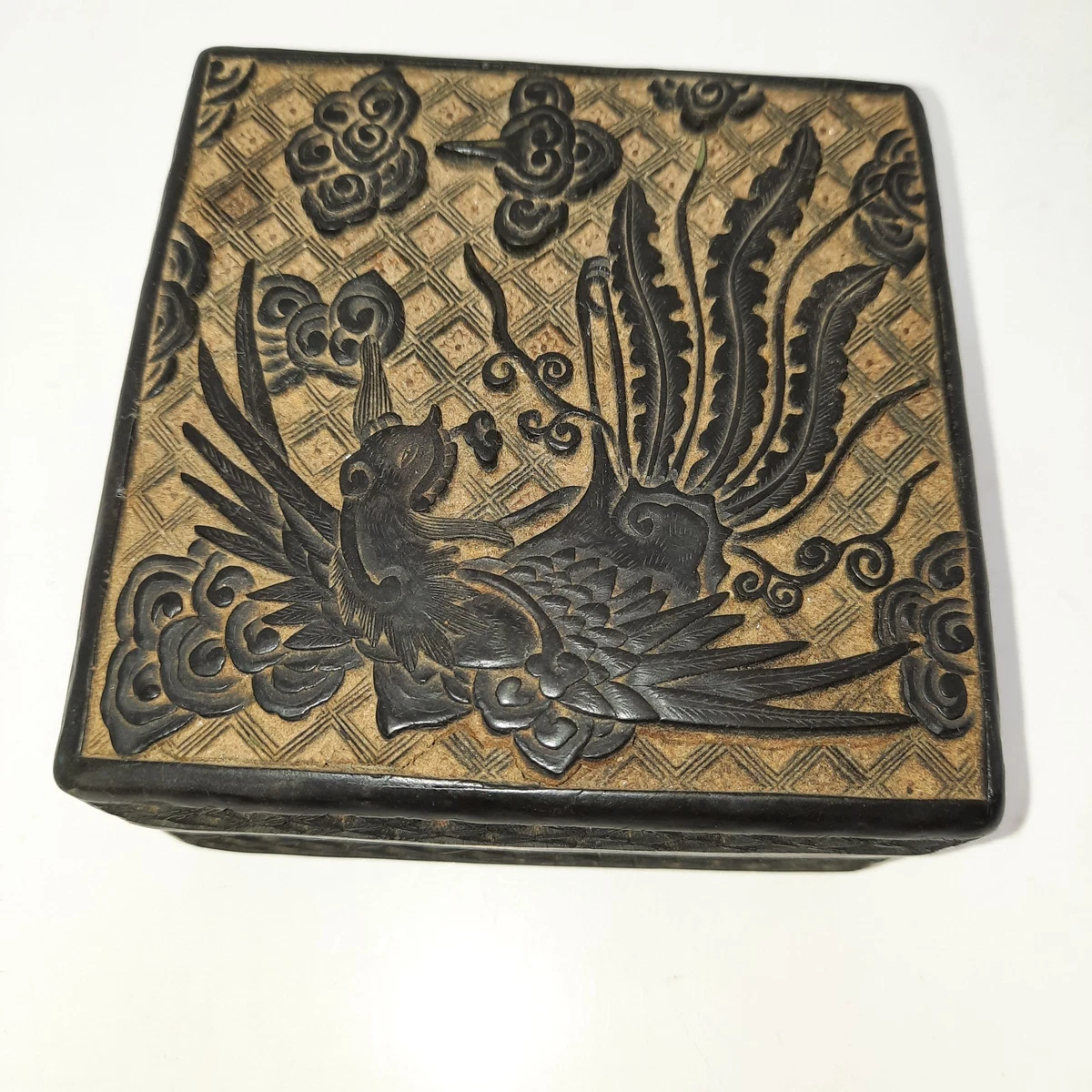 雕刻木盒在中式古董盒子| eBay