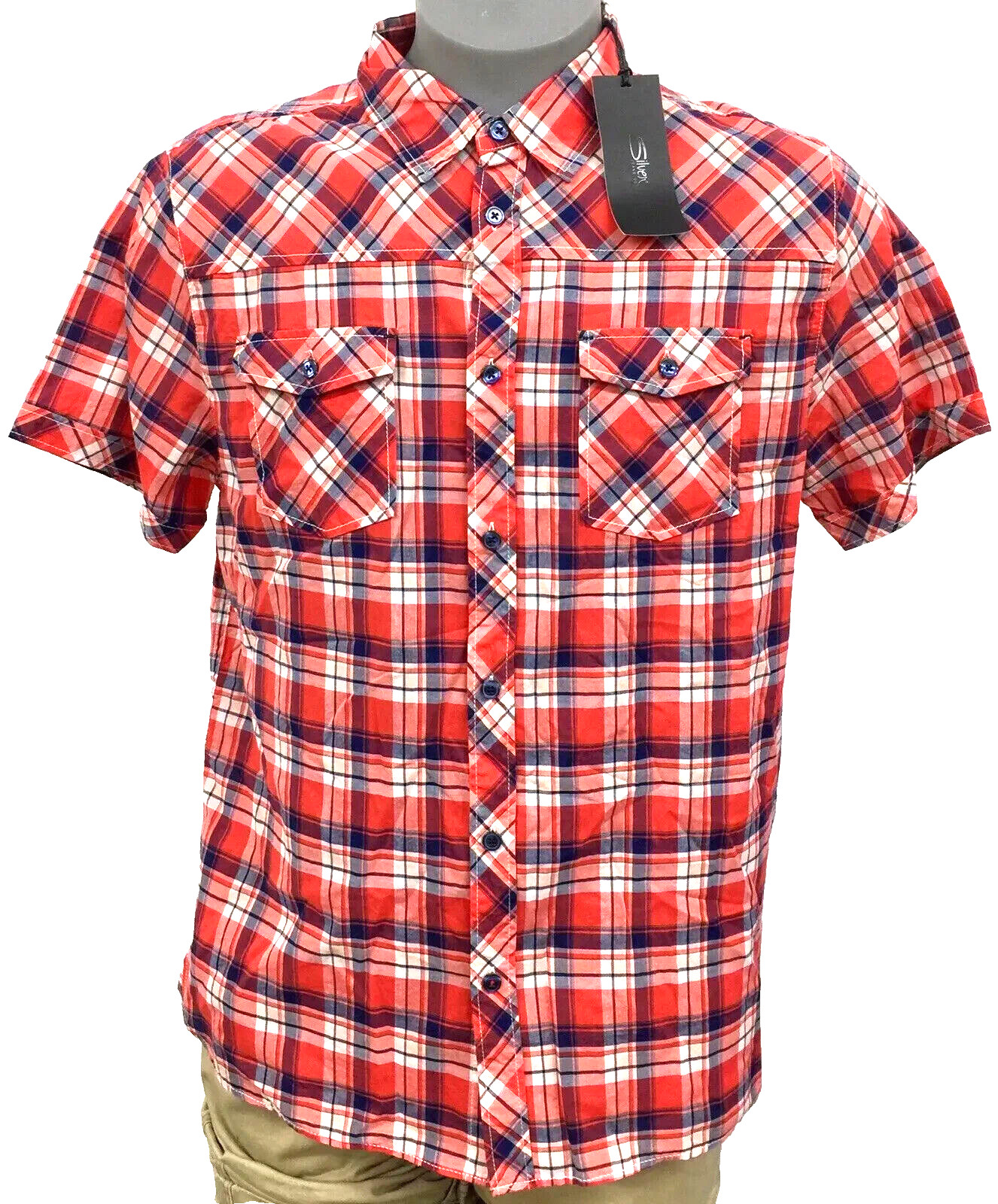 Silver Jeans Co Cassidy Short-Sleeve Plaid Shirt Multi XLarge 5790₽