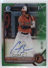 2022 Bowman Chrome Prospect Green Refractor 66/99 Collin Burns Auto 0ok8