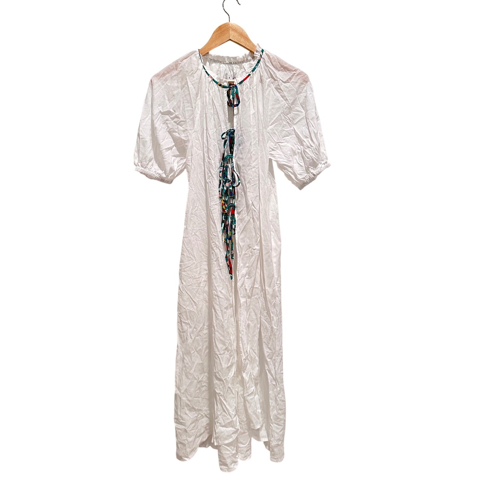 Rhode for Target NWT White Floral Tie Up Puff Sleeve Cover Up Dress XS Beach