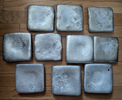 20 Pounds of Hand Poured Aluminum Ingots For Casting or Art Projects