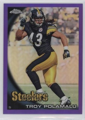 2010 Topps Chrome Retail Purple Refractor 288/555 Troy Polamalu #C30 HOF 2f4