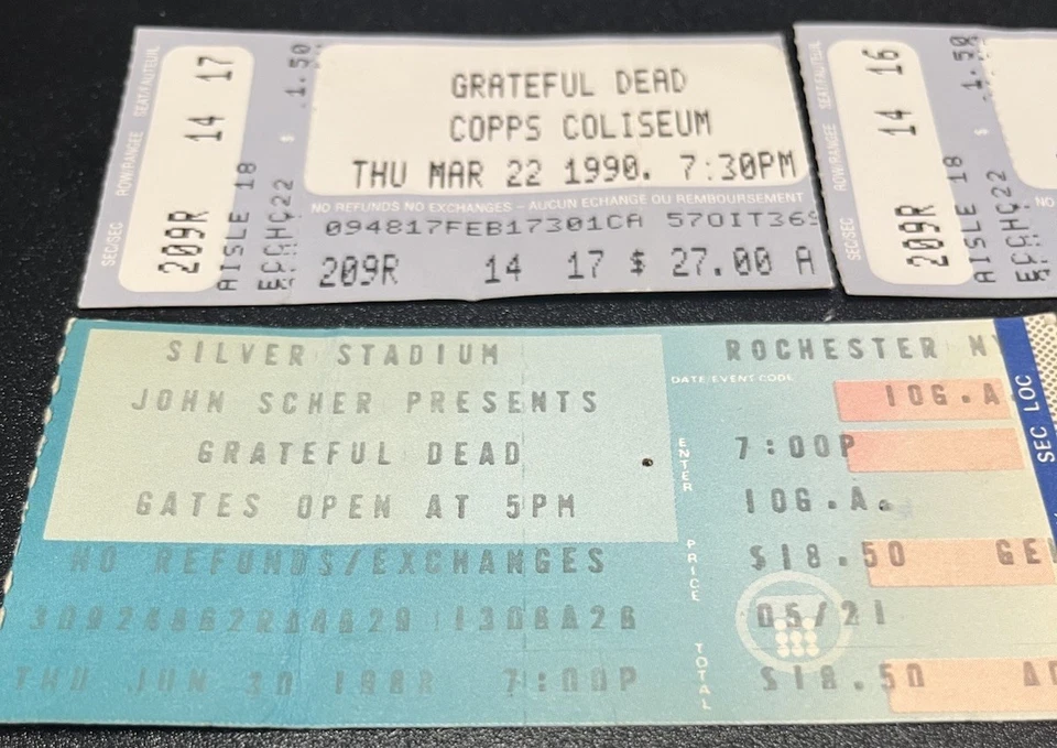 Grateful Dead Ticket Stubs, March 22 1990 Copps / Silver Stadium Rochester 1988 - Image 2 of 4