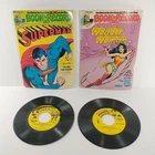 Vintage 1975 "Superman & Wonder Woman" Book And Record Sets PR-33 & PR-35