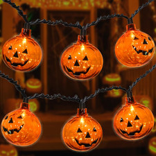 8.5FT LED Halloween Lights Pumpkin String Lights with 10 Smiling Jack O Lantern