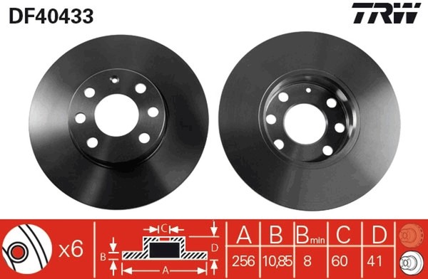 2X TRW Bremsscheibe DF4043 FüR Opel CC Astra T98 Caravan 16V F08 F48 F35 F69-image