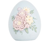 Clayre & Eef 6PR5181 Deko Ei Polyresin Blau Rosa 10X11X13 Cm