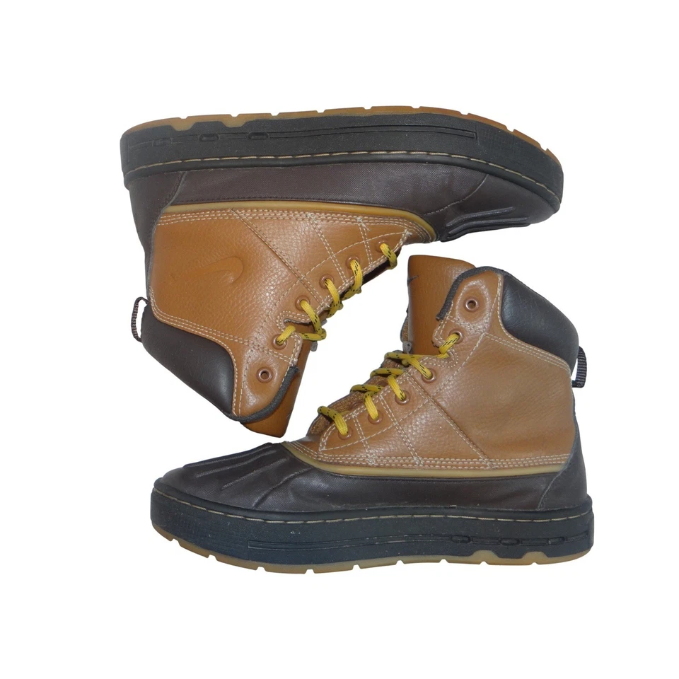 Nike ACG Niños Nike Botas Cuero Marrón Amarillo Cordones Talla 5.5Y Foto 2 de 4