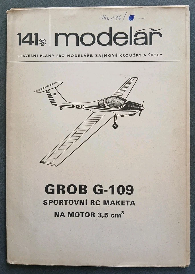 Modelar 141 Bauplan Grob G-109 Rarität 