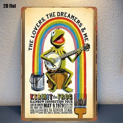 Frog Rainbow Connection Tour Tin Metal Signs Home Décor 8x12 