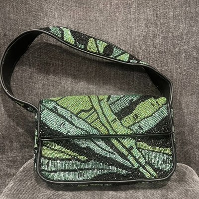 Staud Beaded Tommy Bag Green Palm