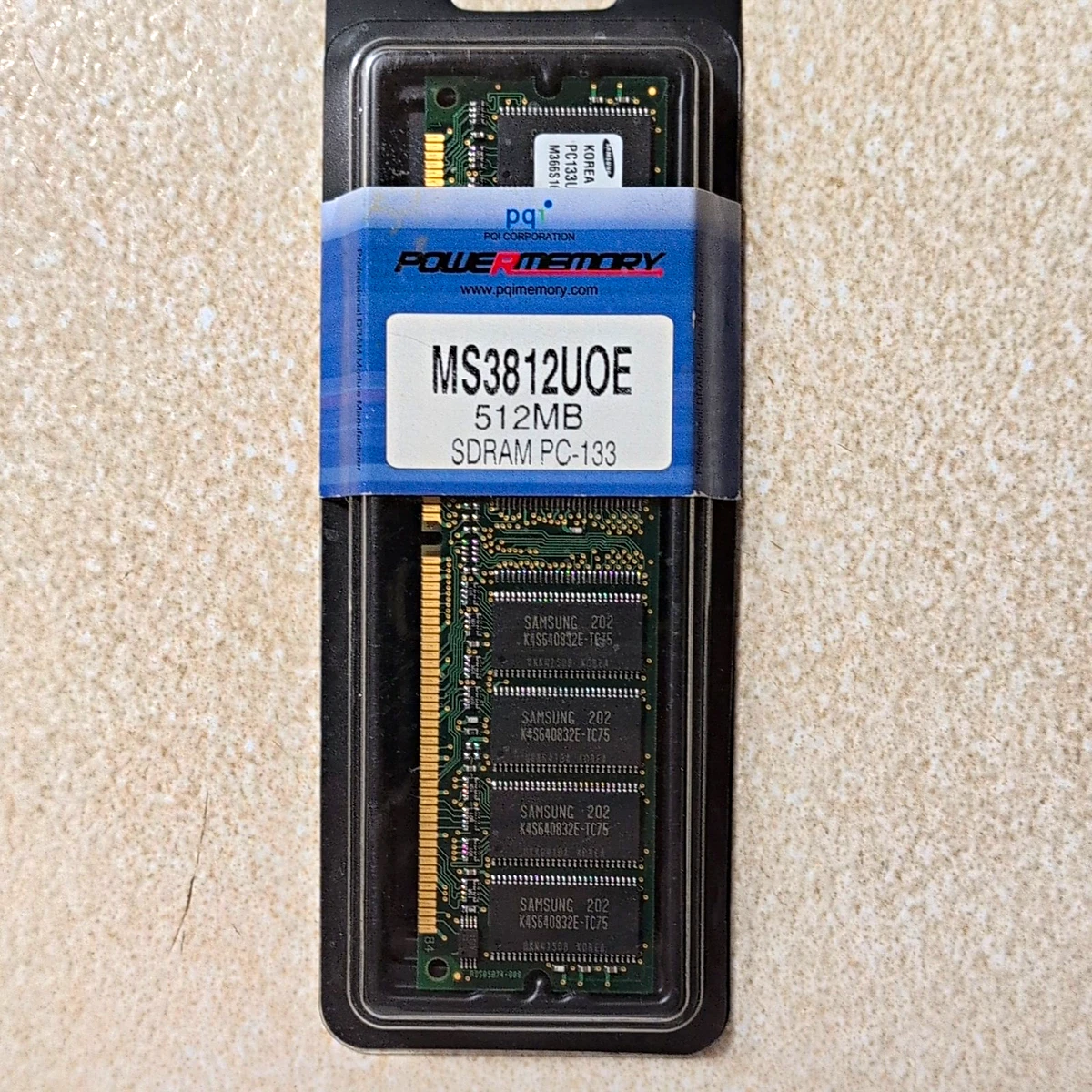 DIMM Computer Memory (RAM 512 MB Capacity per Module) 168 Pins for
