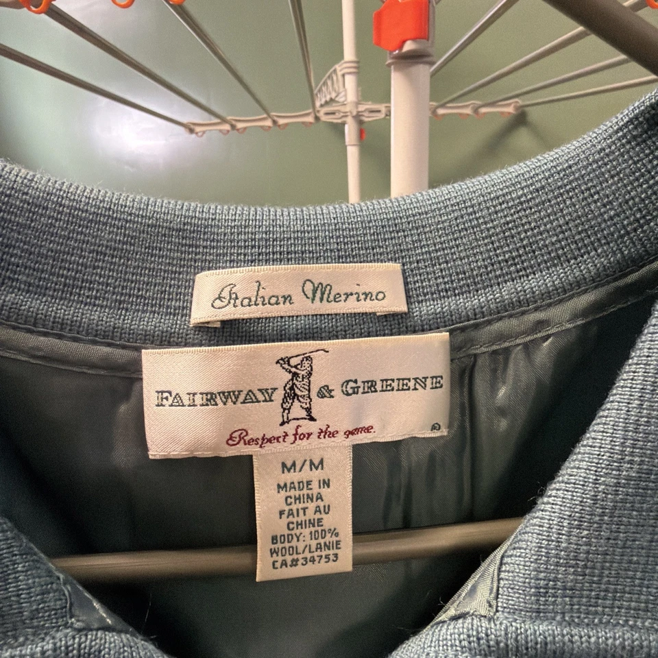 Fairway Green Italian Merino 1/2 Zip Wind Vest Size M - Image 3 of 4