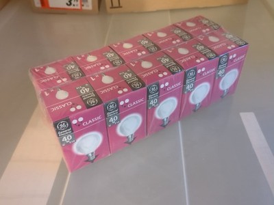 10 Stück GE Lighting Glühbirne OVP Neu NOS 40 Watt Globe E14 Matt Weiß 