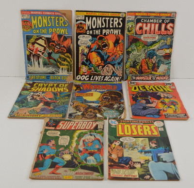 Lot of 8 1970s Comics Monsters on the Prowl Chamber of Chills Crypt of Shadows