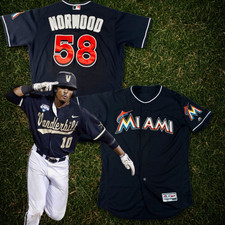 Miami Marlins John Norwood Team Issued Flex Base Jersey Sz. 46 L MLB Vanderbilt