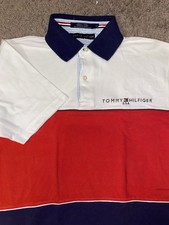 Vintage Tommy Hilfiger Flag Polo Size Medium 90s 2000s Red Blue White Polo Shirt